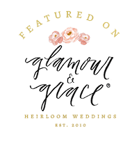 Featured on Glamour & Grace weddings badge
