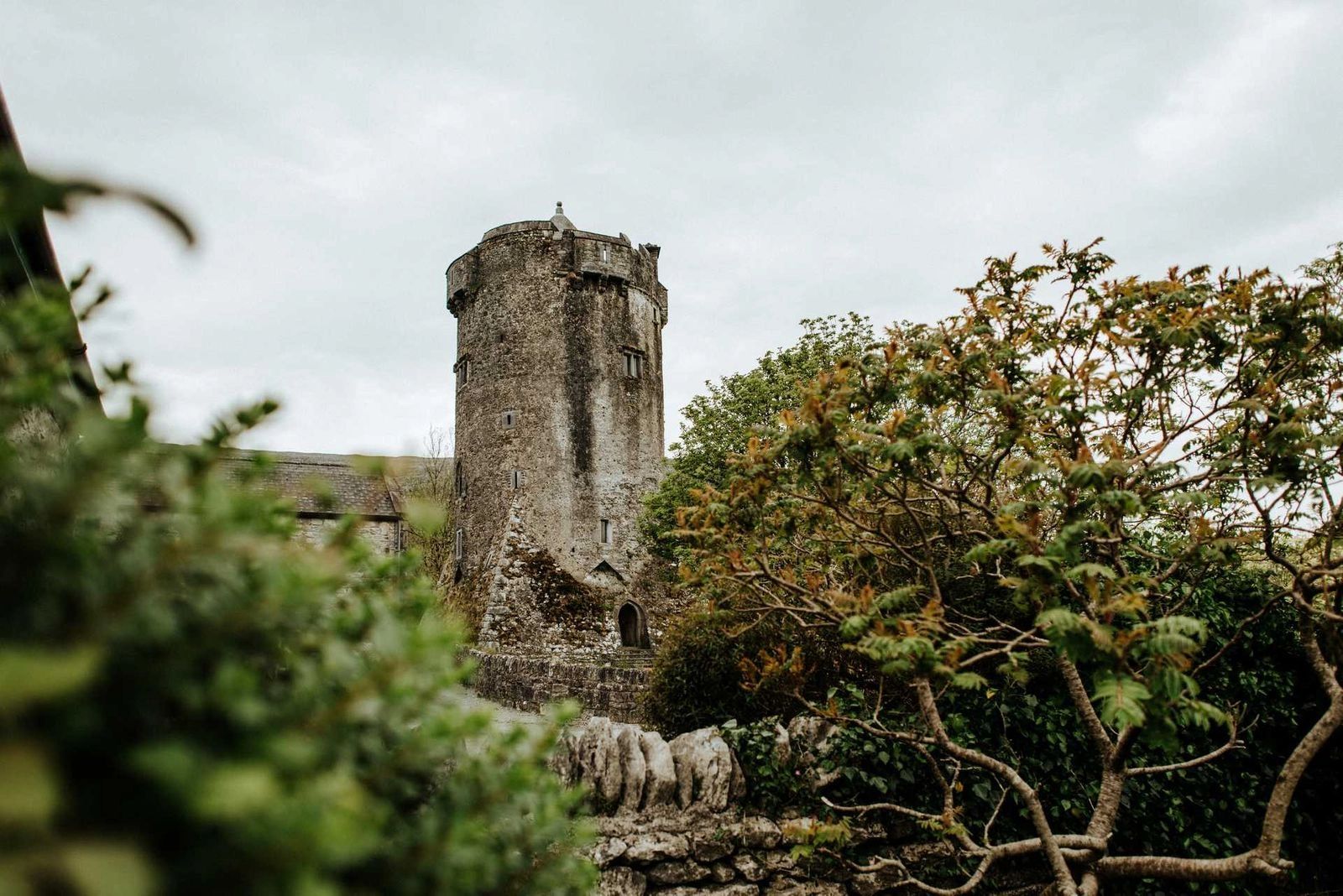 Unique cylindrical medieval tower near the Cliffs of Moher in Ireland