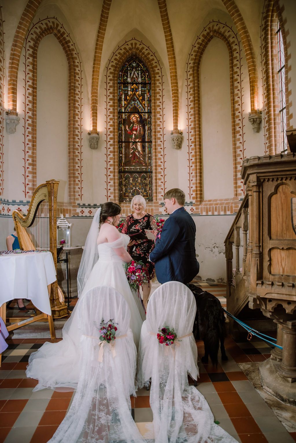 A bride and groom exchanging vows during their ceremony for an intimate wedding in Germany