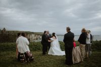 An elopement ceremony atop the cliffs of Antrim with only ten guests