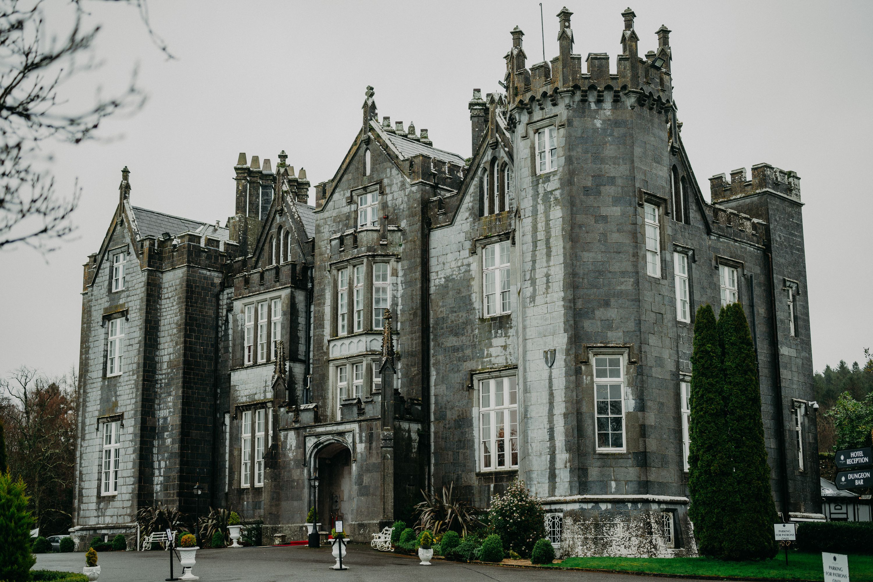 Historic Irish castle wedding venue exterior perfect for a small wedding in Ireland