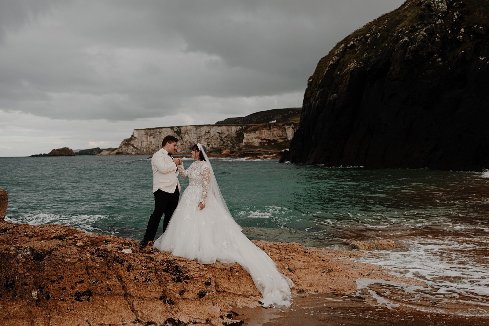 Bride and groom get married outdoors in Norther Ireland