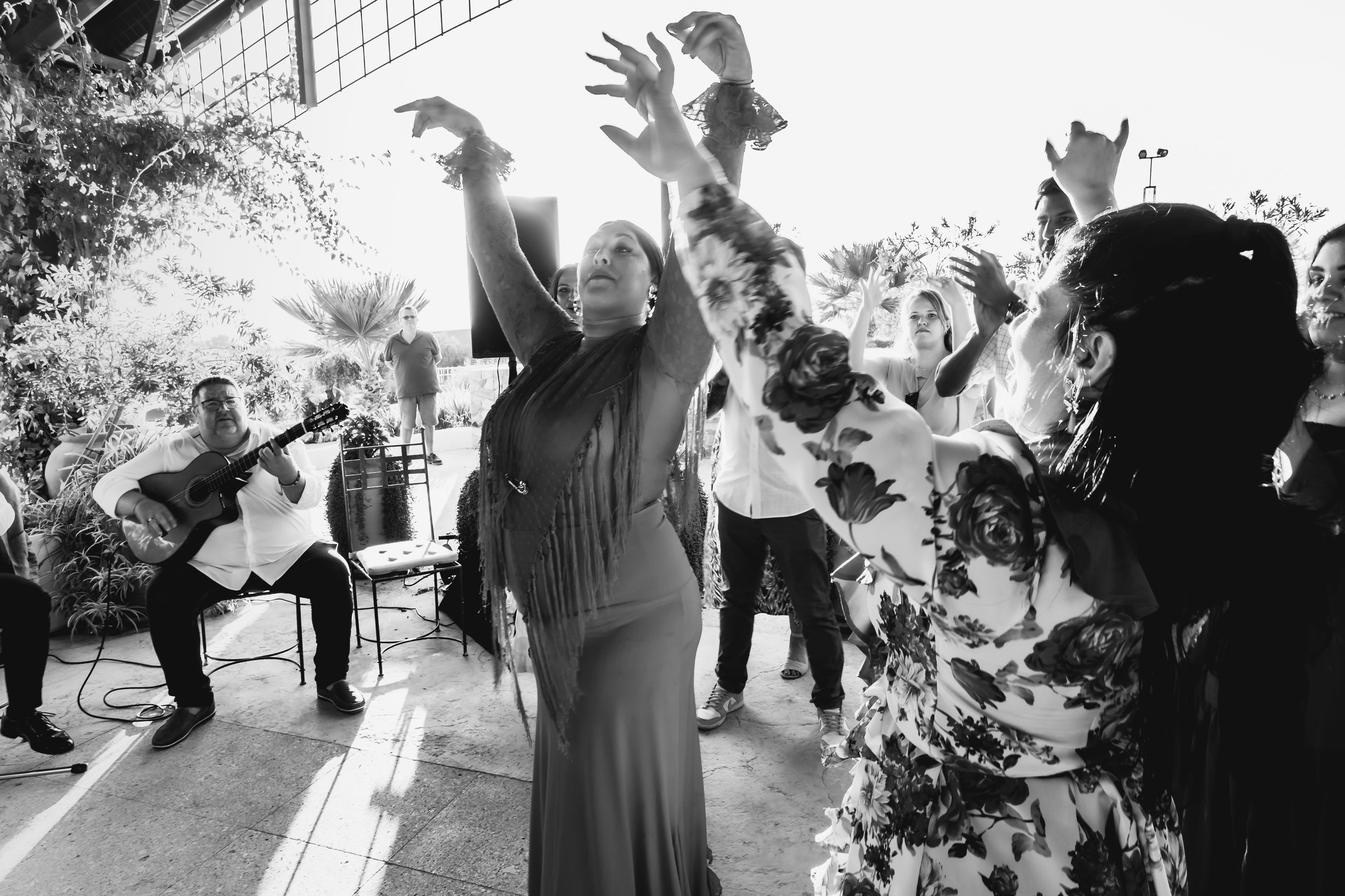 spanish dance scene at a destination wedding