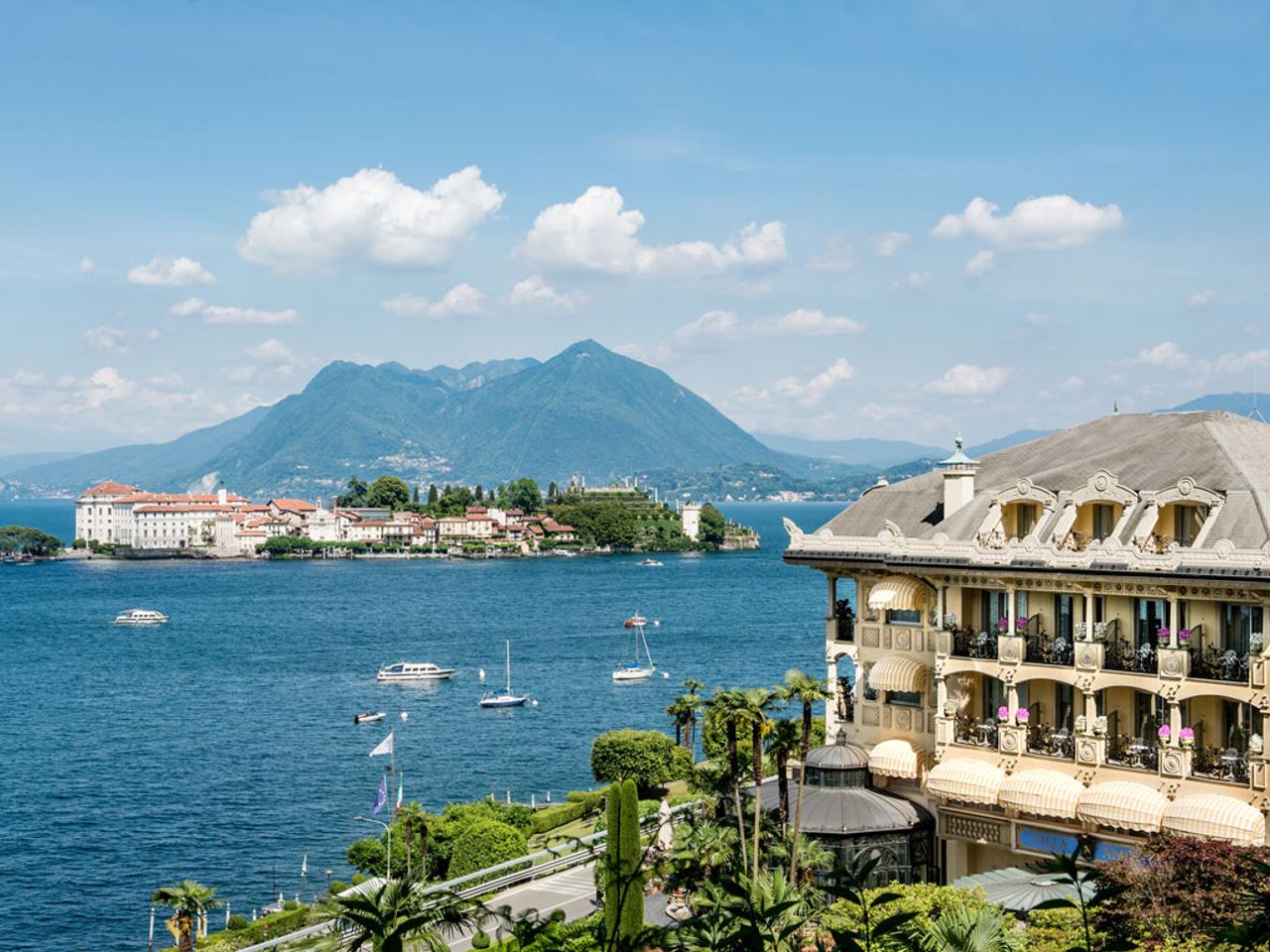 Luxury resort with mountain views along Lake Maggiore