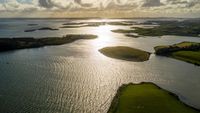 Aerial view of Strangford Lough in Northern Ireland