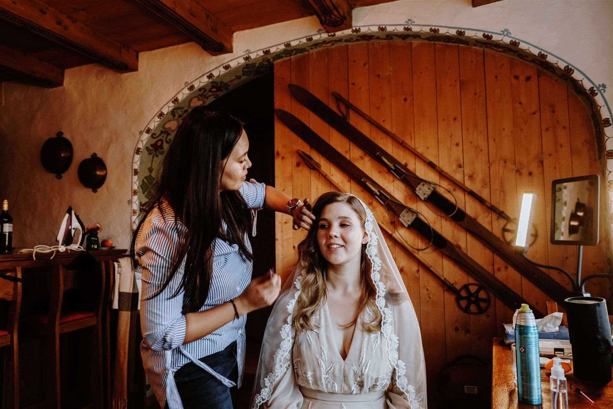 bride getting ready for her wedding