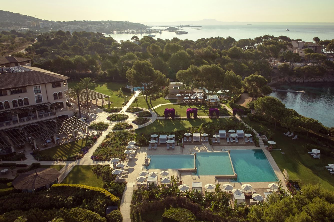 Luxury resort in Mallorca surrounded by mountains and countryside views for vow renewals in Spain