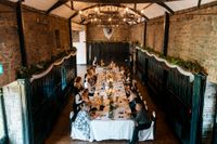 An elegant reception in a castle's banquet hall for a micro wedding in Ireland