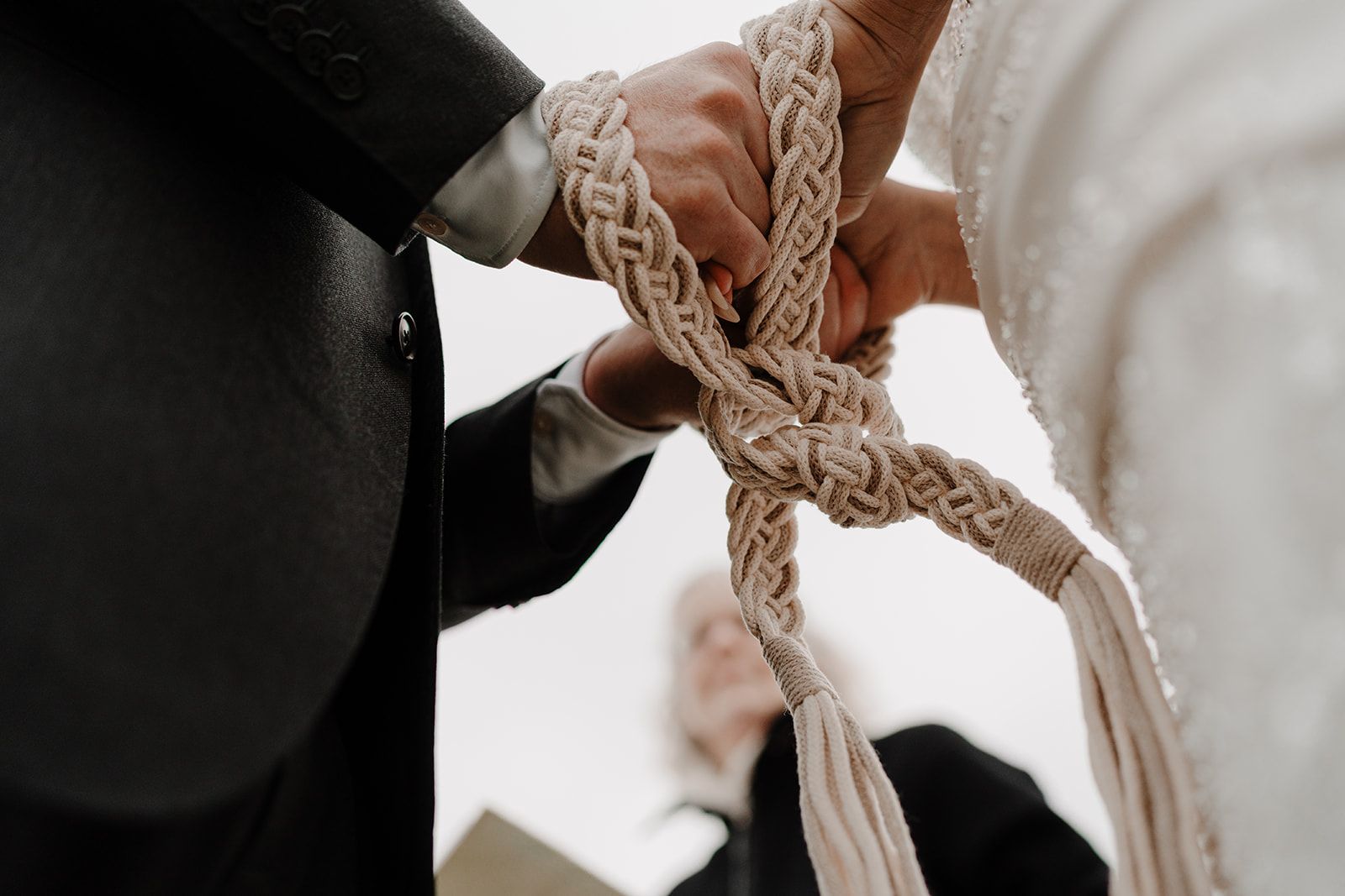 A handfasting ceremony for a wedding in Ireland