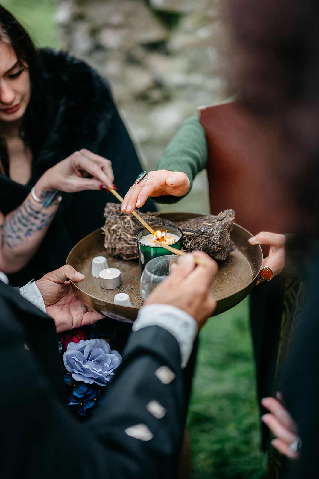Items used for a Celtic ceremony for an elopement in Ireland