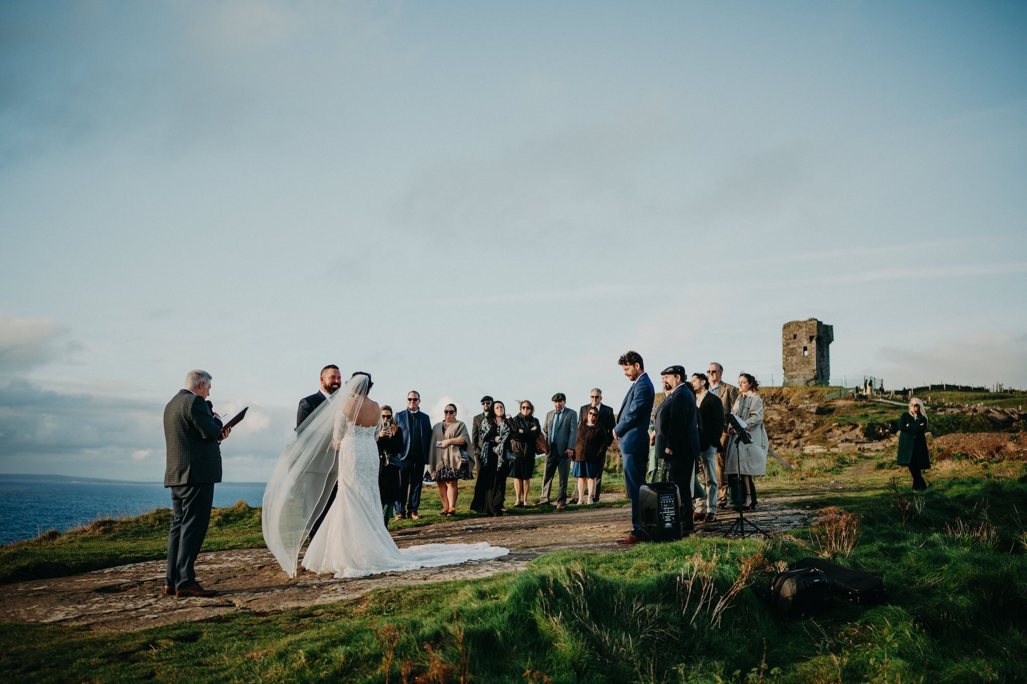 A ceremony atop Hags Head for an intimate wedding in Ireland