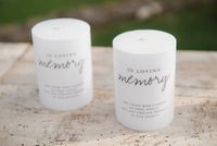 White candles displayed in a ceremony of a micro wedding in Italy to remember the couple's departed loved ones