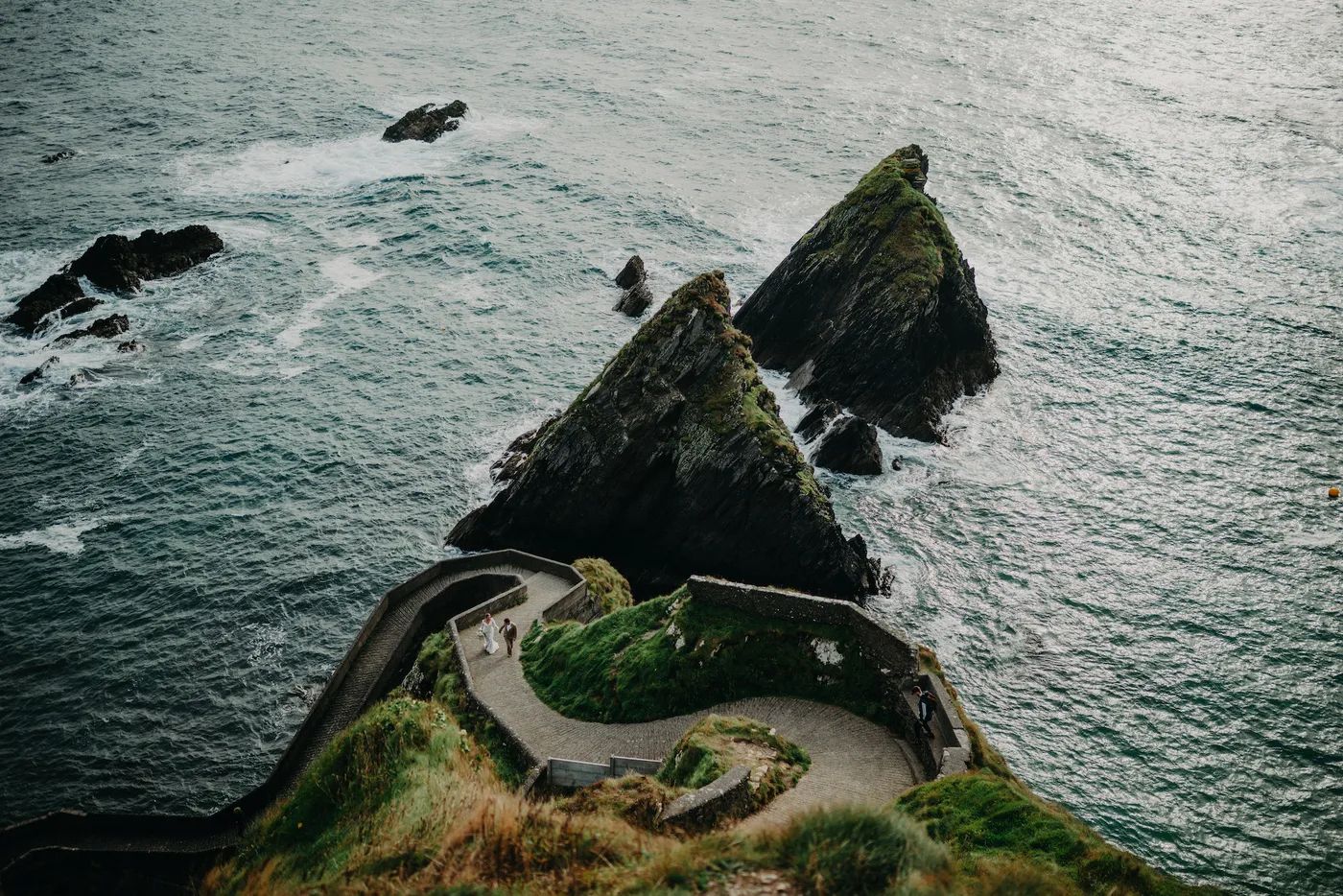 Dramatic cliffs in Dingle, a popular location for destination weddings in Ireland