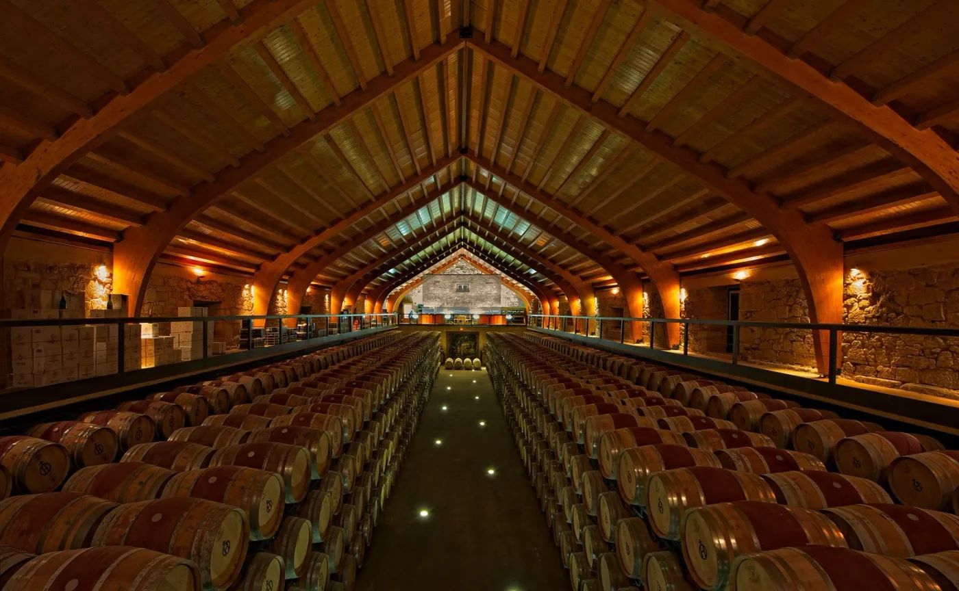 A bodega in Spain where they store barrels of aged wine